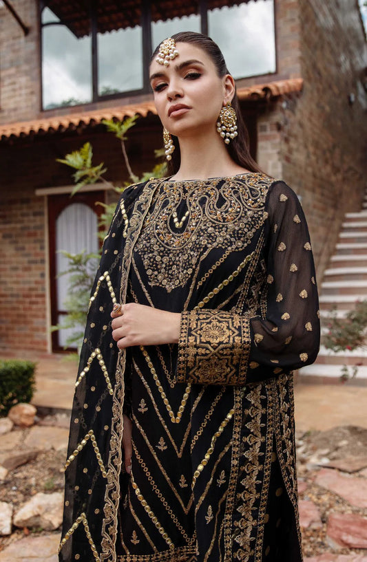 MRYM & MRIA Embroided Patch 3pc Lawn With Bamber Chiffon Embroided Duppta