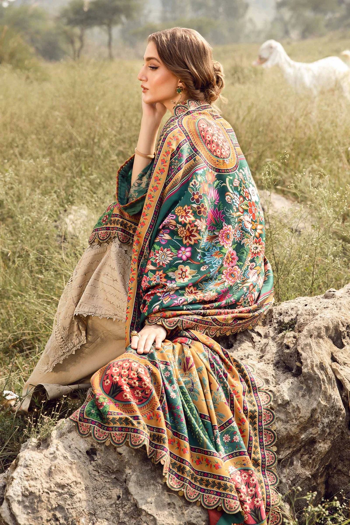 M.B Lawn Unstitched three-piece Suit