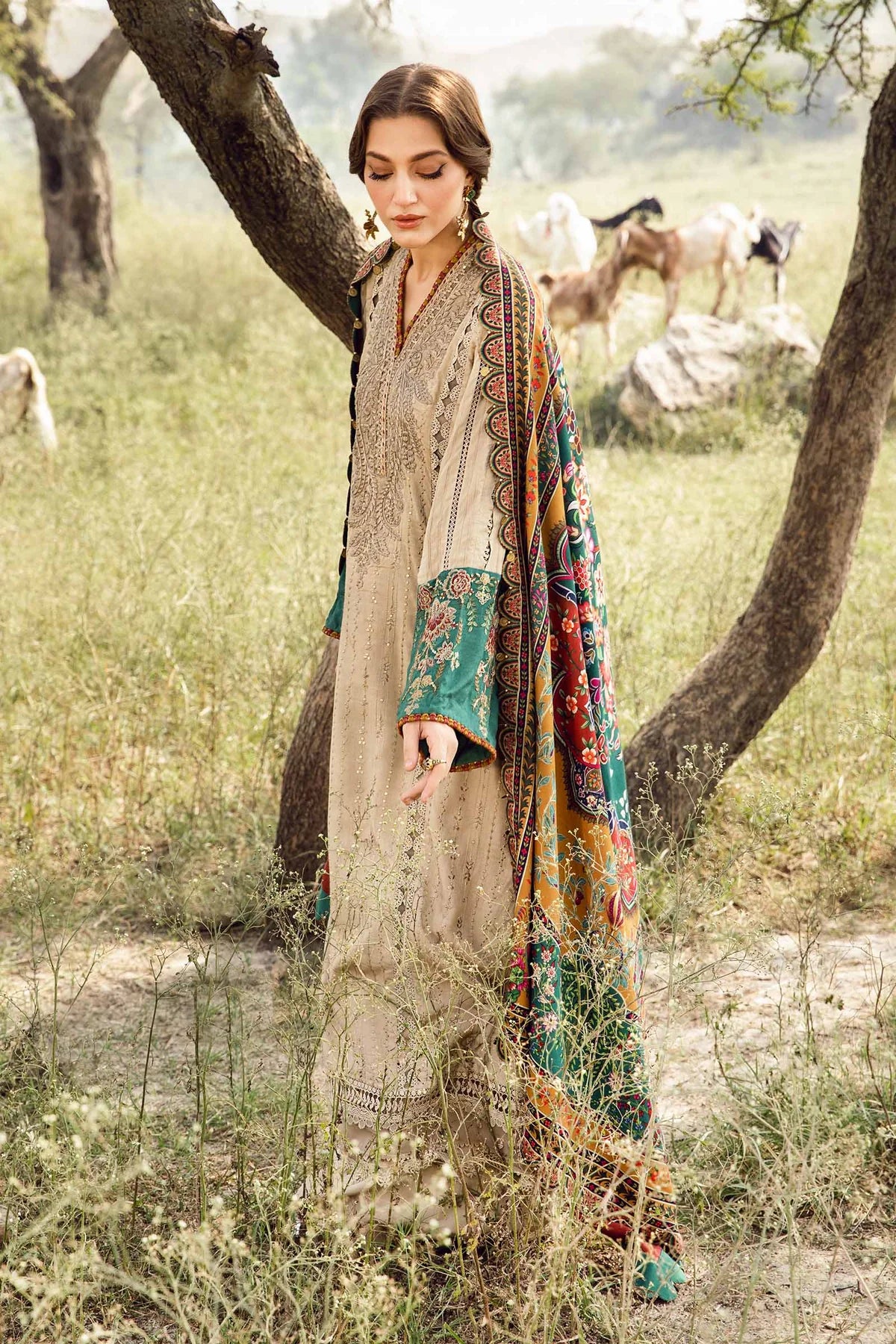 M.B Lawn Unstitched three-piece Suit