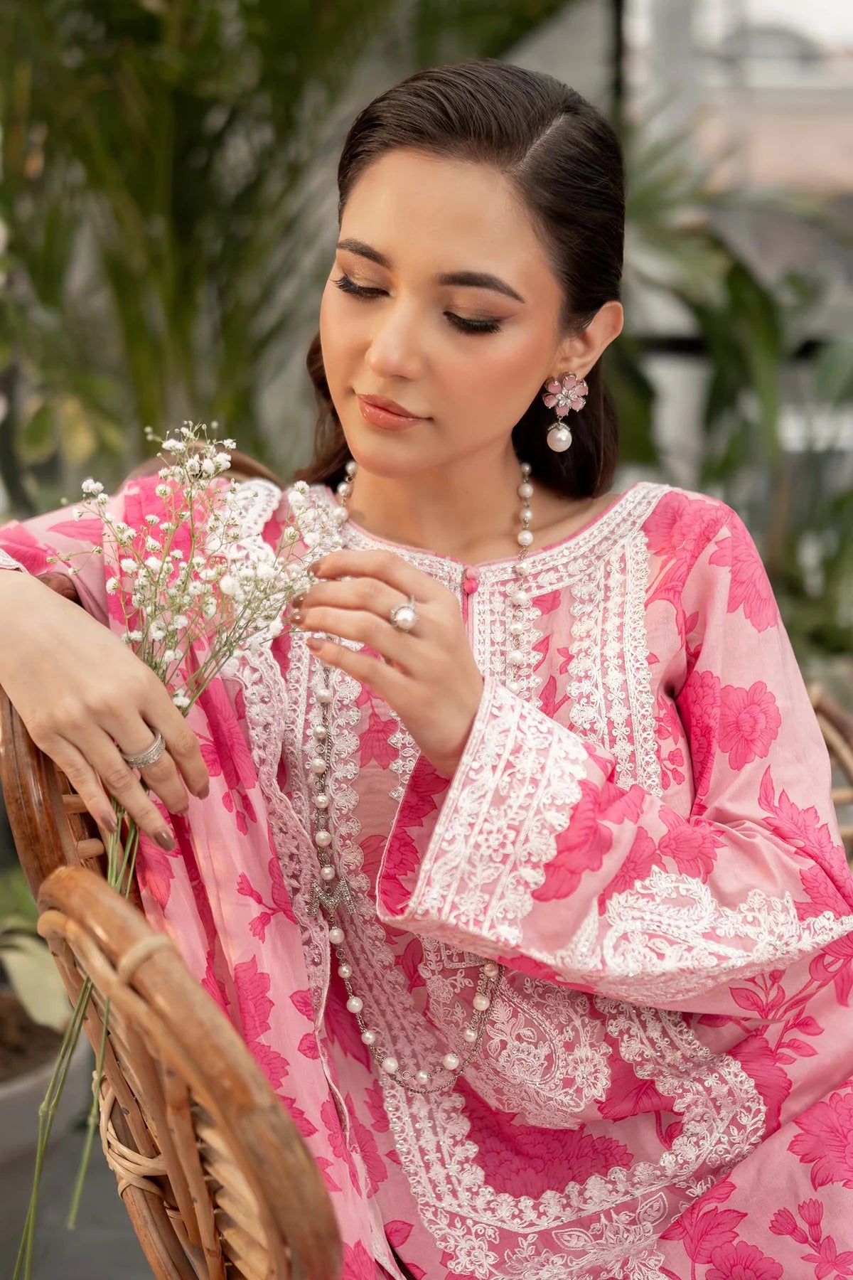 M.B Lawn Unstitched three-piece Suit