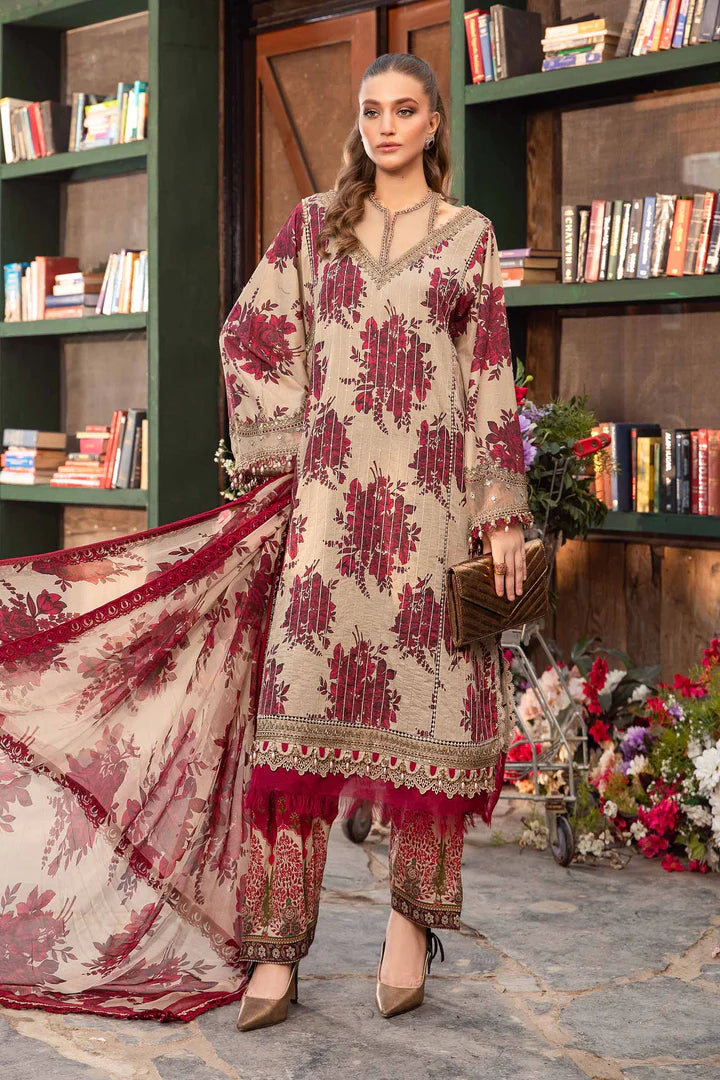 M.B Lawn Unstitched three-piece Suit
