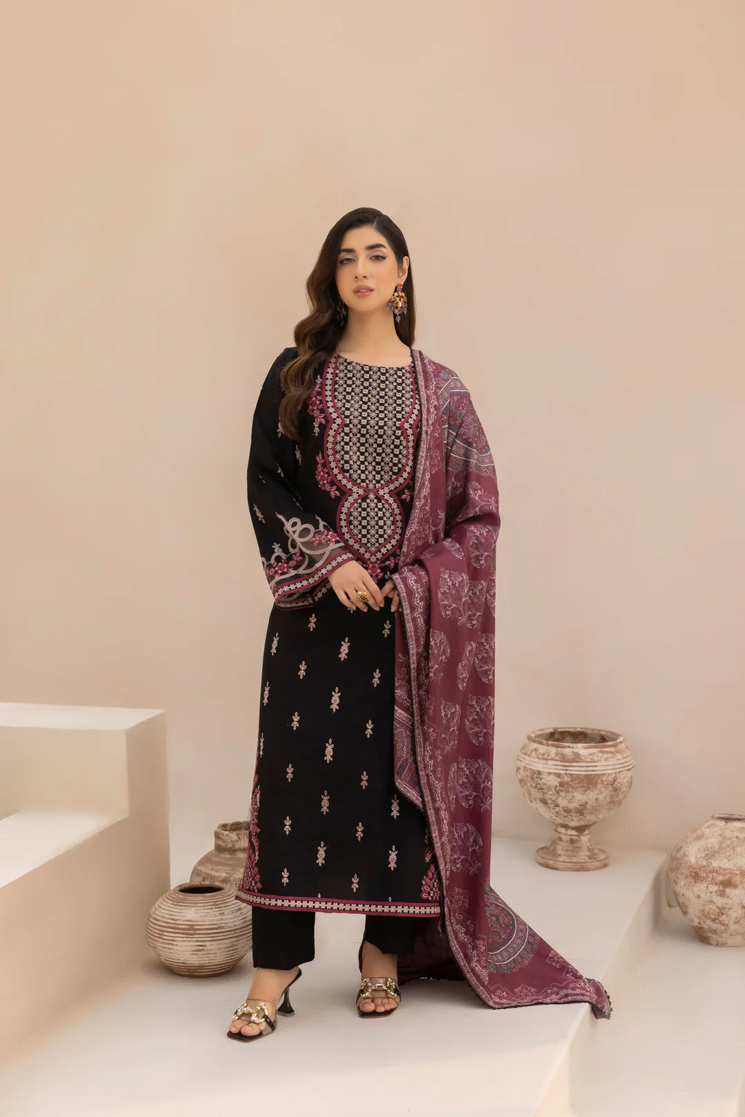 SPHR Lawn 3Pc Unstitched Outfit