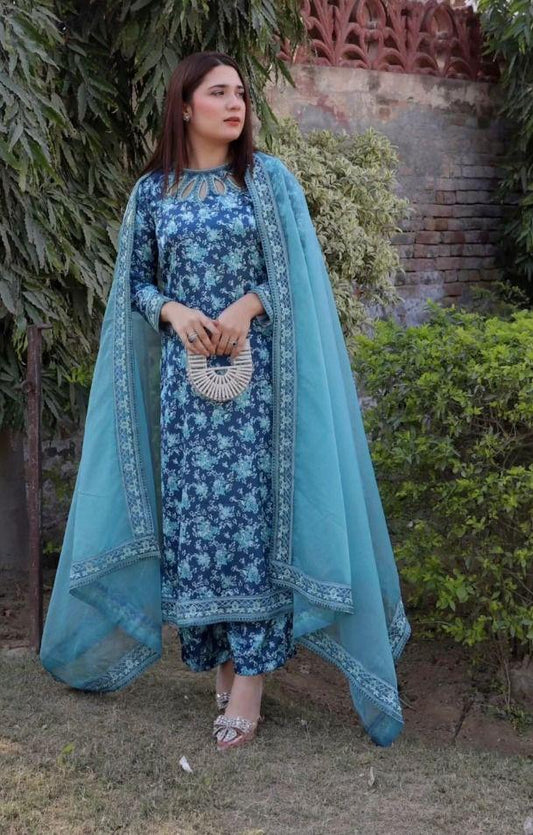 M.B Lawn New Arrival 3Pc (Unstitched) Suit