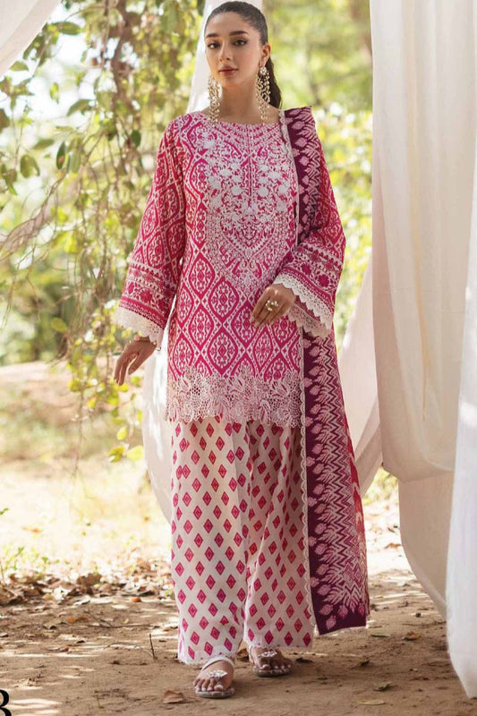 ZNB CHTANI Lawn Unstitched three-piece With Embroided Patch