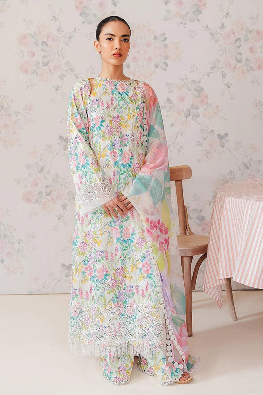 BRQ Chikan kari Lilac Pure Lawn New Arrival 3pc D#580