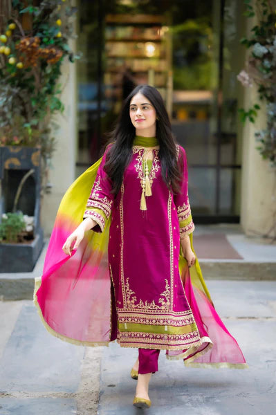 Omal Lawn Unstitched three-piece Suit